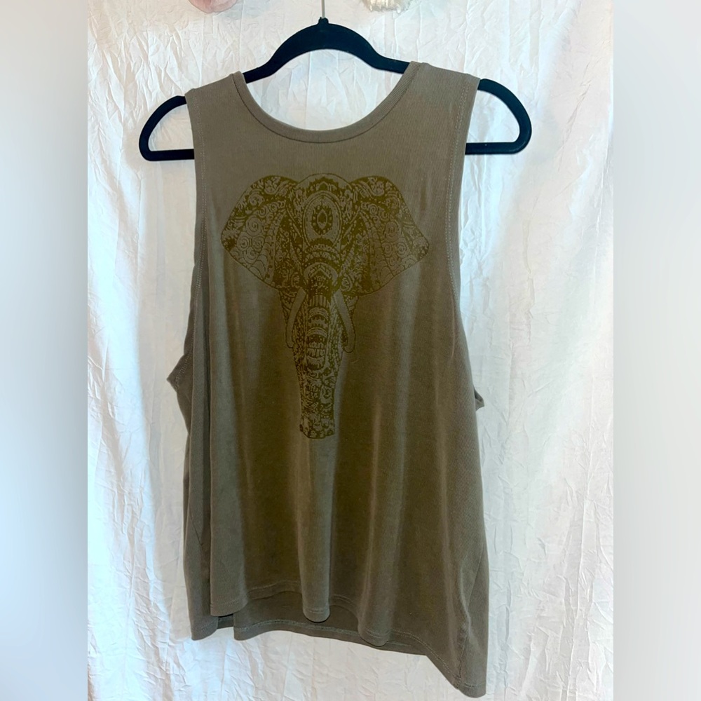 Evolution and Creative Active Elephant Ribbed Tank 🌵Small
